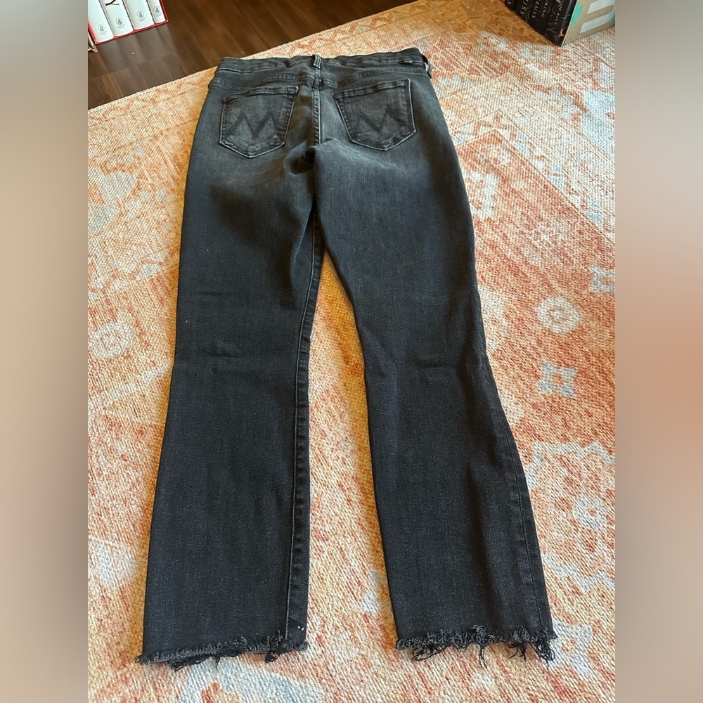 Mother High Waisted Looker Ankle Fray in Night Hawk Washed Black size 25 - Picture 9 of 13